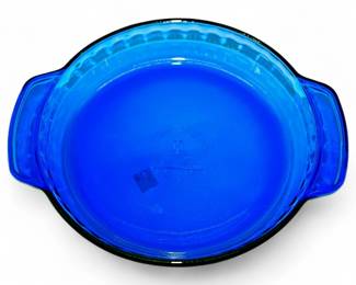 Vintage Anchor Hocking Cobalt Blue Glass Fluted Pie Pan
