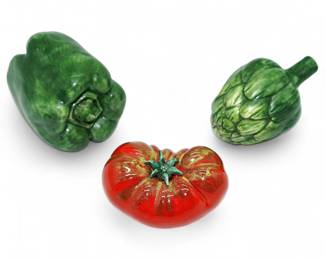 Three Ceramic Vegetable Figurines