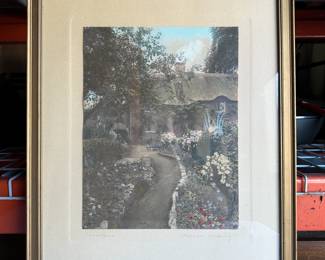 Large Framed Hand-Tinted Photograph by Wallace Nutting, 1914