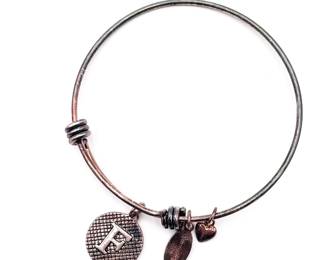 Sterling 925 Silver F Initial Charm Bracelet