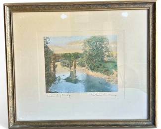 Wallace Nutting Under Ivy Bridge Hand-Colored Photo