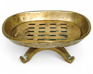 Vintage Brass Soap Dish w/ Drain