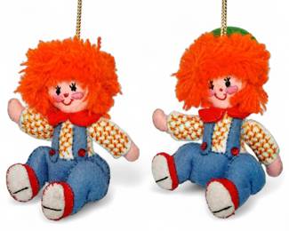 Vintage Bucilla Rag A Muffins Ornaments