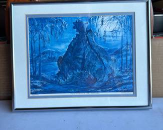 Ron Rodecker Two Dragons in the Moonlight Lithograph