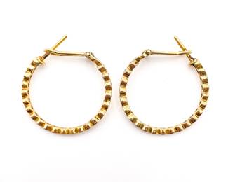 Sterling 925 Hoop Earrings w/ Textured Design