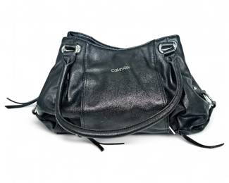 Calvin Klein Carrie Large Black Pebbled Leather Bag