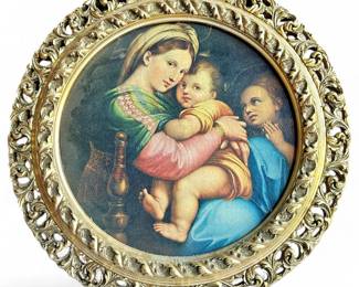 Raphael Madonna of the Chair Vintage Print