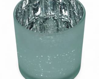 Votive Glass Speckled Aqua Candle Holder