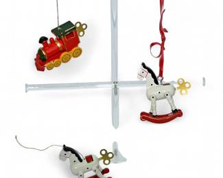 Three Wooden Christmas Ornaments