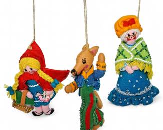 Bucilla Christmas Jeweled Felt Ornaments, 1977