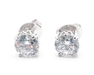 Sterling Silver Cubic Zirconia Stud Earrings