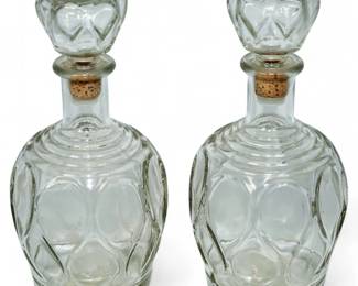 Vintage Mid-Century Teardrop Bourbon Decanters 9"