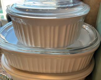 Corning Ware French White Casserole Dishes