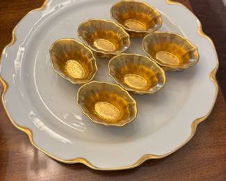 Set of 6 Noritake Gold Luster Salt Cellars