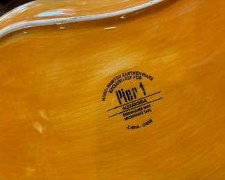 Pier 1 Alexandria Paisley Shaped Hand Painted Floral Platter