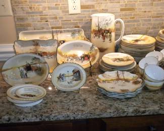 Royal Doulton "Coaching Days" Series ware, Carriage Scenes, Horses, English Style, Fox Hunting