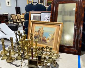 Brass CandleSticks, Artwork & Mirror Orlando