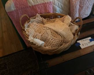 Basket of doilies