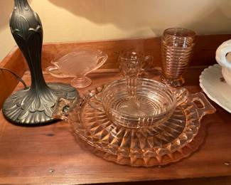 Pink depression glass