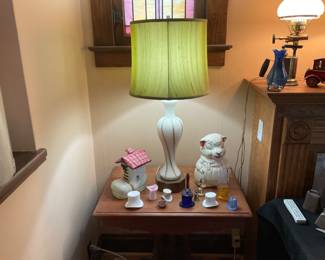 Vintage glass collectibles, unique lamps
