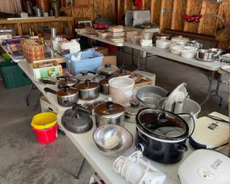 lots of cookware in the garage