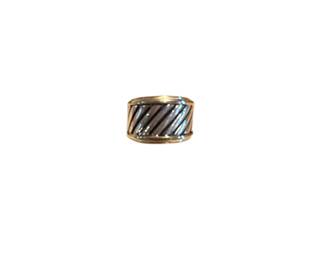 David Yurman 18K gold & Sterling Cigar Band ring size 6,5