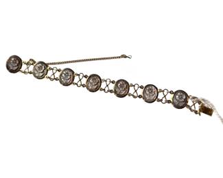 14K gold & Carved Abalone Bracelet. 