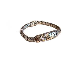 John Hardy 18K Sterling Silver Dot Oval Station Bracelet