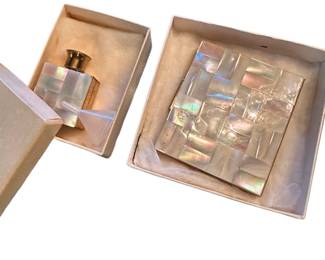 Mother of pearl vintage diffuser & compact