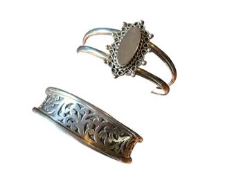 Sterling Silver Bracelets. Bottom signed Louis Hill
