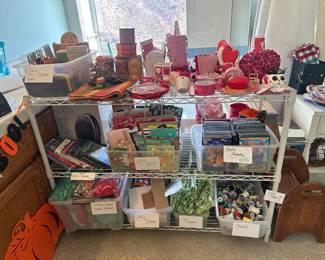 Fall napkins, Valentine’s Day fun gift bag stuffing DVDs, thread and the rack is for sale as well