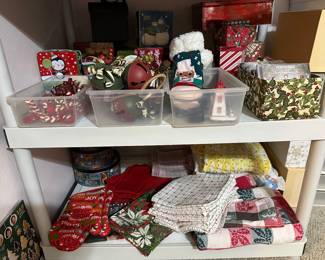 Christmas linens, and Holiday decor