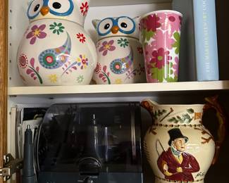 Accessories in holder for the Cuisinart food prep and owl and musical pitcher wind up, not working