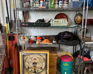 Pachinko game rough condition, two large wood boxes from Japan are tin  lined