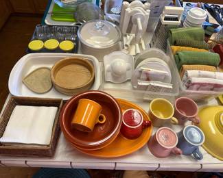 Corning, ware, slicing and prep sets with instructions plus more fiesta ware