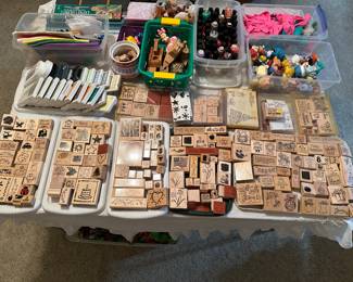 More rubber stamps, balloons, toys, ink pads,  Nail polish, etc.