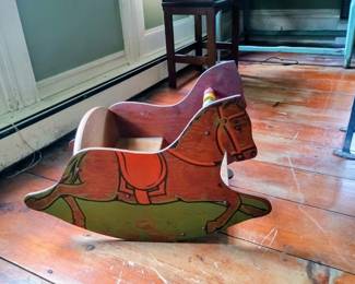 Child's wooden rocking horse from the 1930s