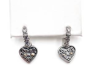 John Hardy Angela Sterling Silver & 14K Gold Heart Earrings