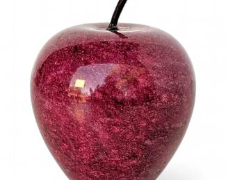 Vintage Italian Red Alabaster Stone Apple