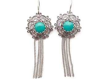 DGS Turkey Sterling Silver Filigree Earrings