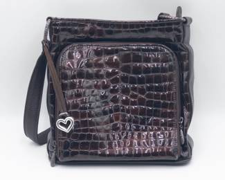 Brighton Brown Faux Crocodile Skin Purse