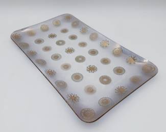 Dorothy Thorpe Atomic Starburst Glama Glass Rectangular Tray, 1960s