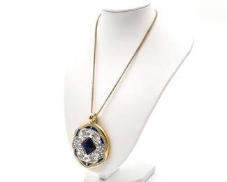 Orit Schatzman Israel Sterling Silver & Gold-Tone Ornate Pendant Necklace