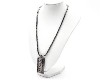 Lois Hill Sterling Silver Rectangle Pendant Necklace