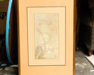 Framed Cho Tai Eok Two Hares in Moonlight Print