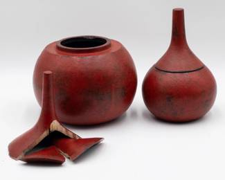 Mango Wood Teardrop Lidded Boxes