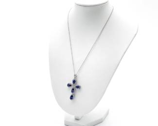 Vanna K Sterling Silver Cross Pendant Necklace
