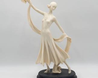 Resin-Cast Italian Sculpture of Dancing Woman by A. Santini