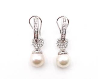 Sterling 925 Drop Earrings w/ Pearls