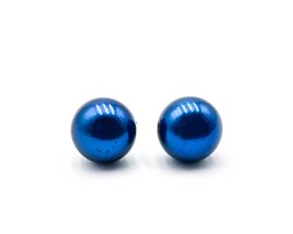 Sterling Silver Blue Freshwater Pearl Stud Earrings